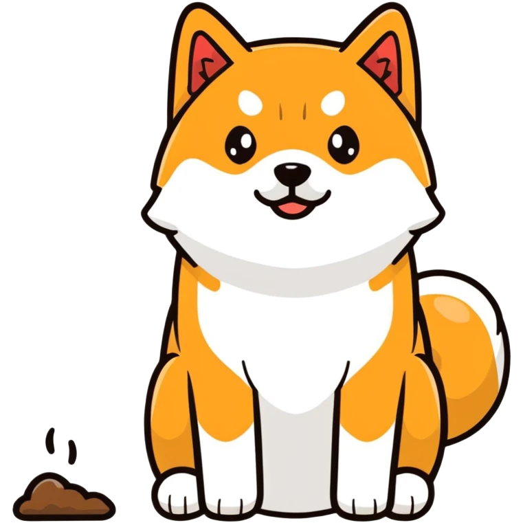 black Shiba Inu dog pooping emoji