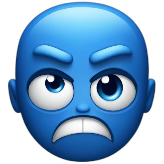 blue angry face emoji