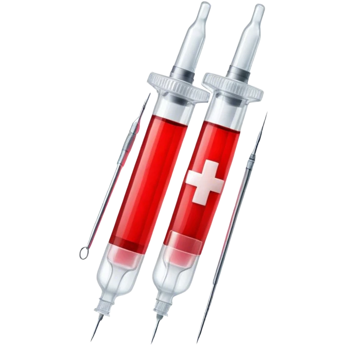 red cross made of two syringes emoji