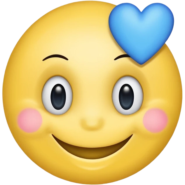 Smiley face with blue heart eyes and the word 'approved' written below it in blue text emoji
