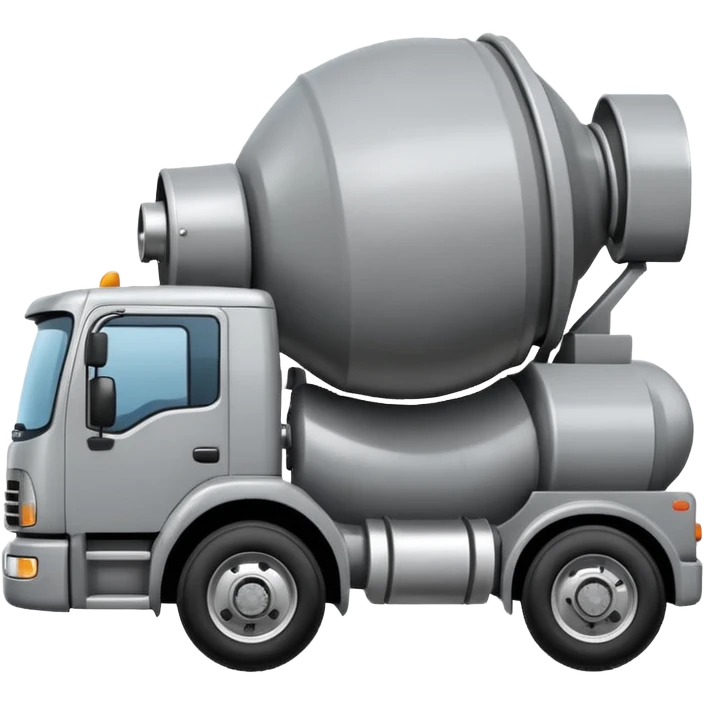 Illustrate a cement mixer truck with a rotating drum on the back. emoji