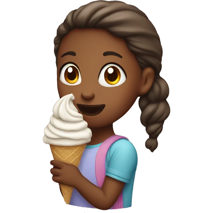 girl eating ice cream emoji