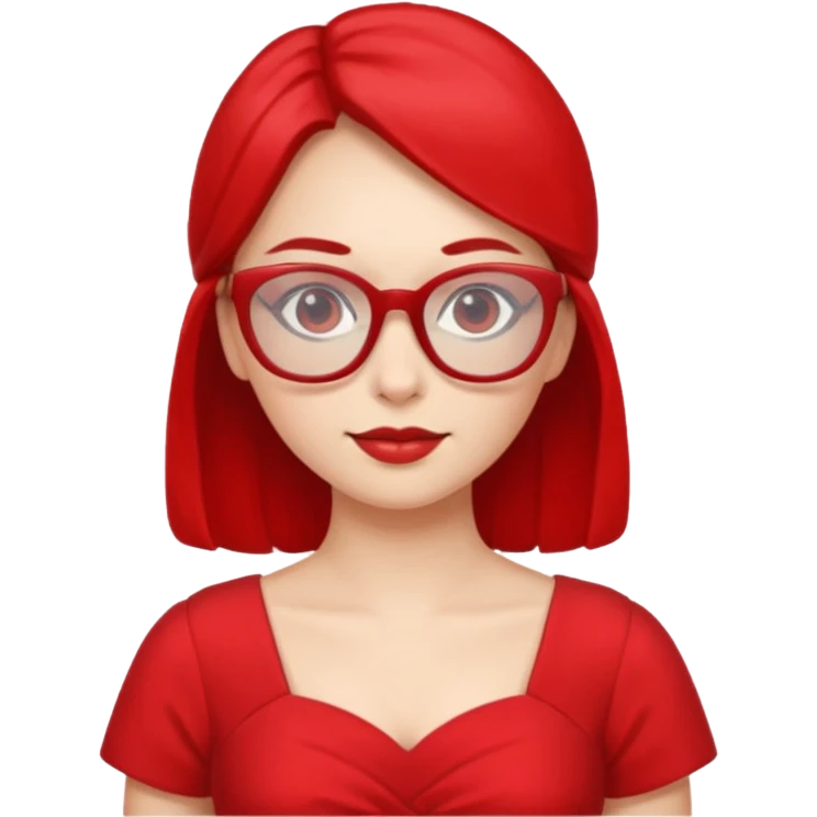 red glasses and red dressed woman emoji