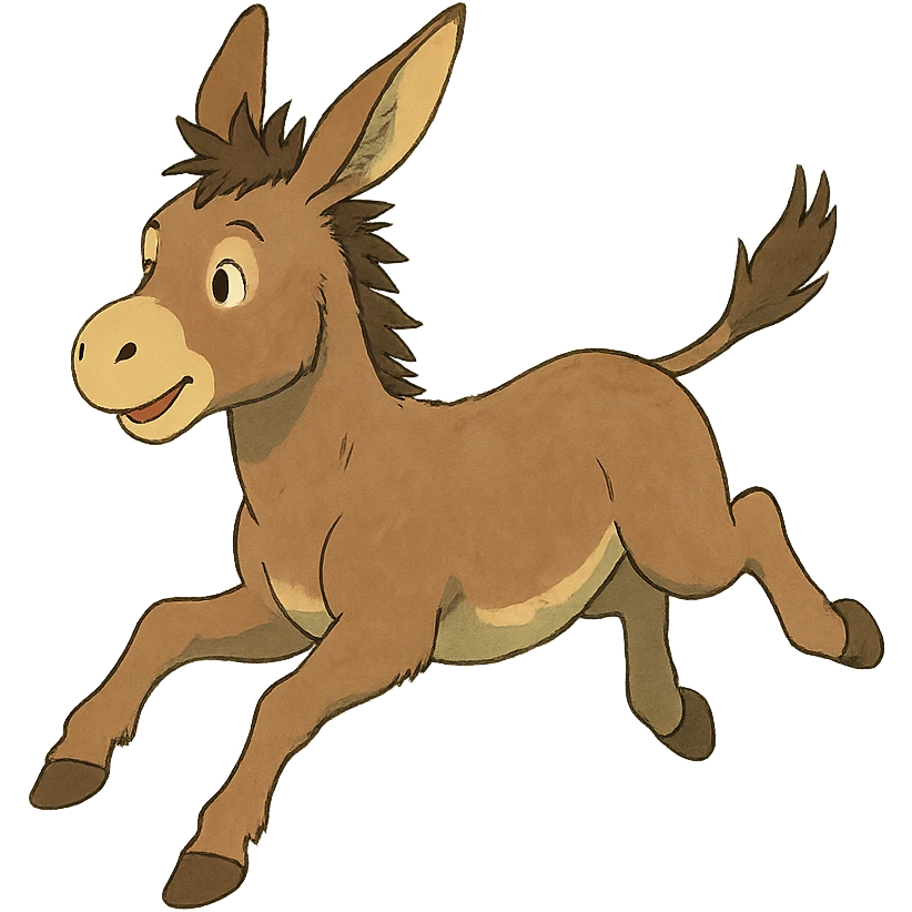 ghibli style donkey flying in the air emoji
