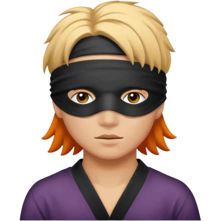 Blindfold person with different colors of hair. No trusting games with people blindfolded behind steering wheel emoji