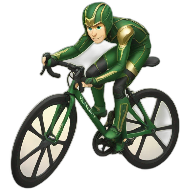 Loki on. Racing bike emoji