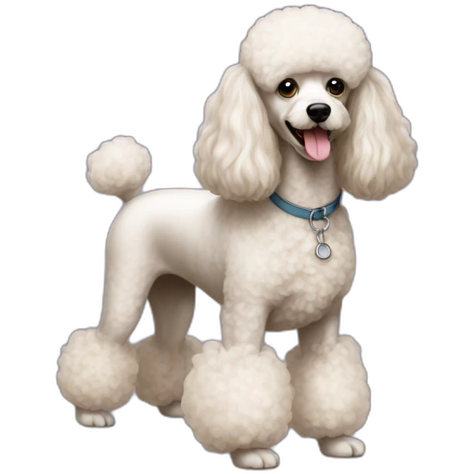Dog poodle standart full-height emoji