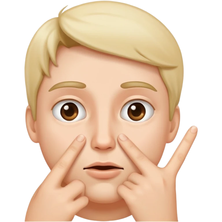 Fingers in face emoji