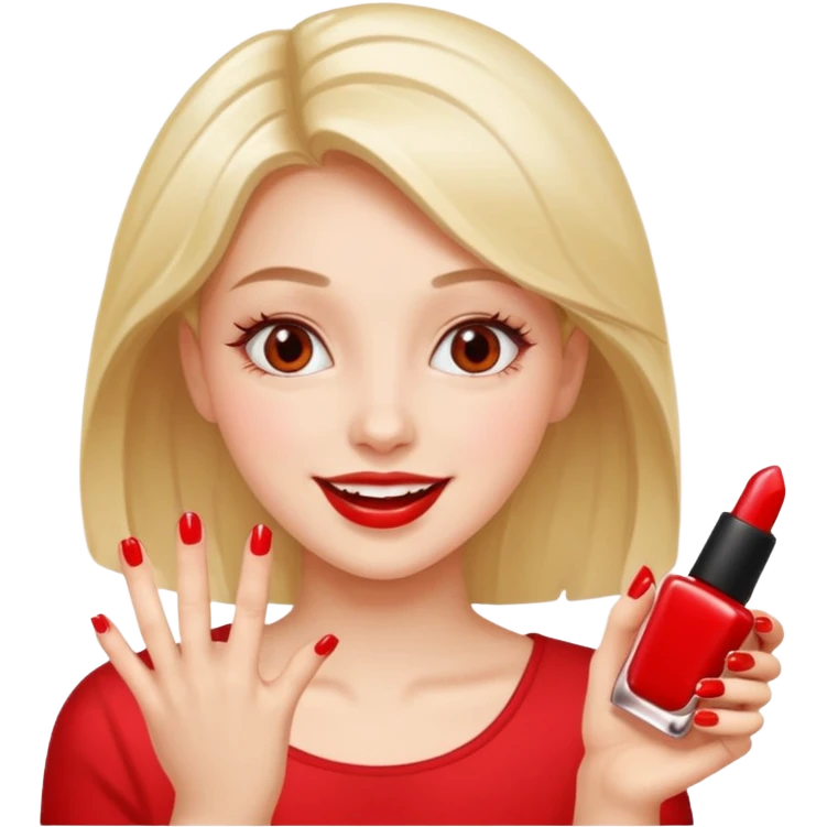 girl with nailpolish with a celebratory feel emoji