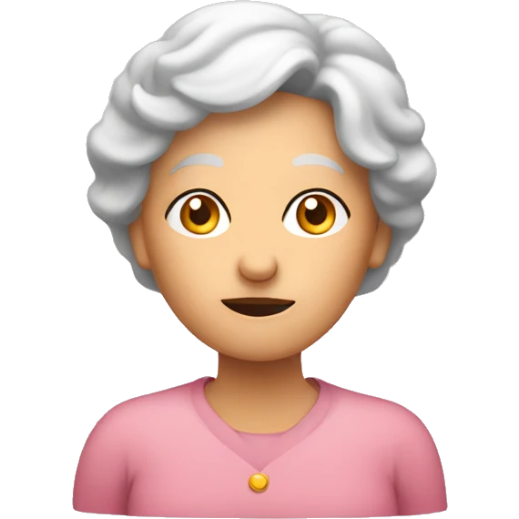 an older woman  is thinking with question mark above her head  emoji