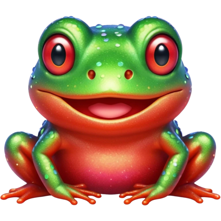 Frog Cute Red Glitter emoji