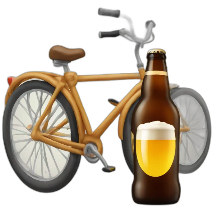 boit une bière à vélo emoji