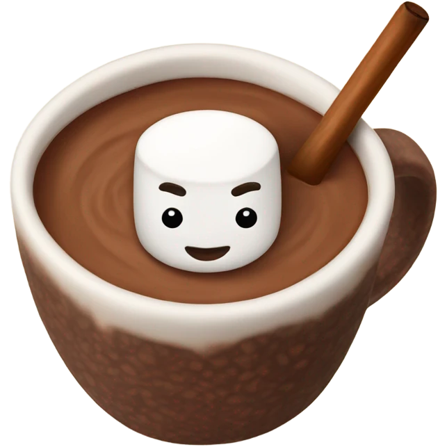cocoa with marshmallow in cozy cup emoji