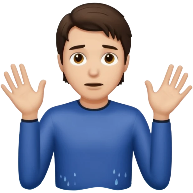 clothed brunette Man drowning emoji