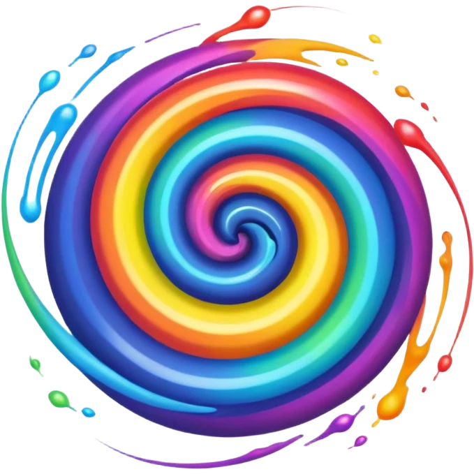 rainbow black hole, swirling colors, cosmic, vibrant, glowing, stylized as an emoji emoji