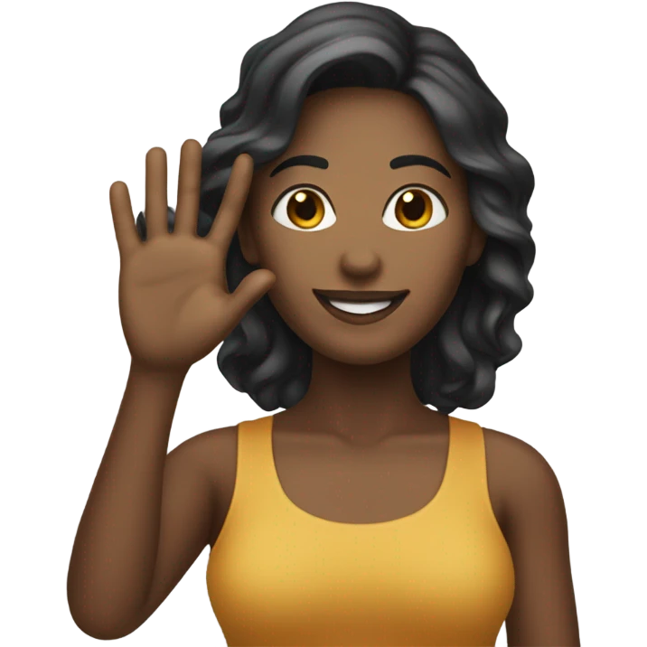 Create an emoji of a woman under 30 years old with a hand waving. emoji