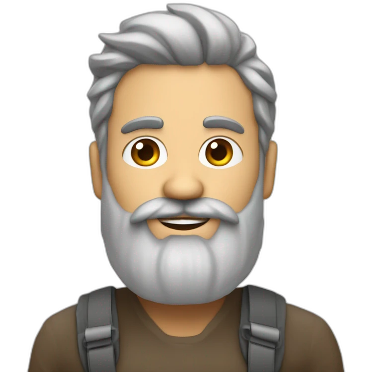 Homme barbu qui raconte une histoire emoji