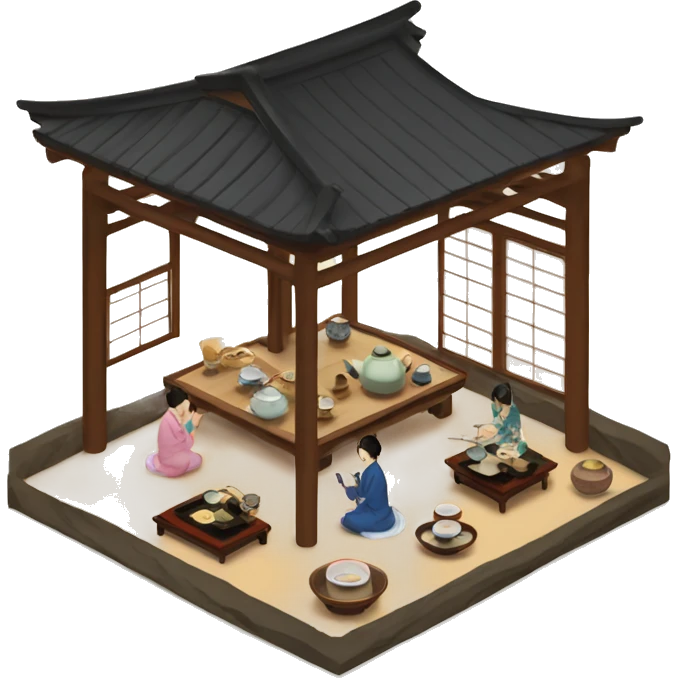 Tea ceremony in Japanese house  emoji