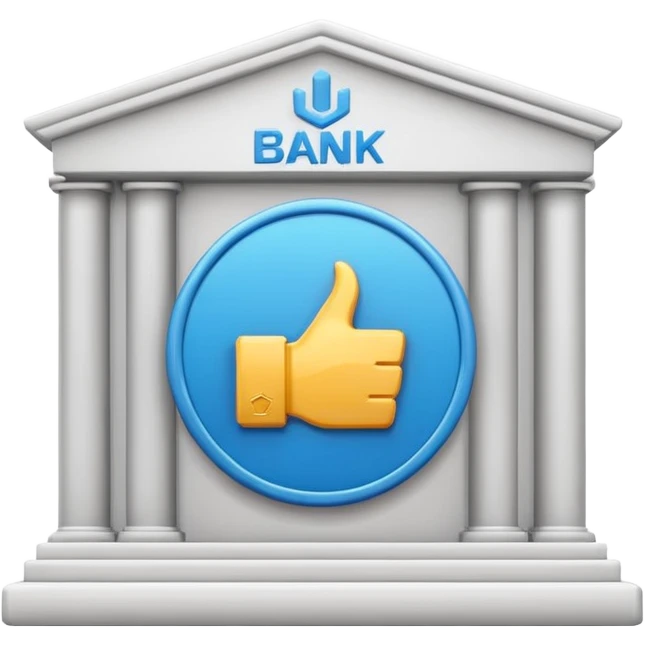 Bank with upload icon emoji