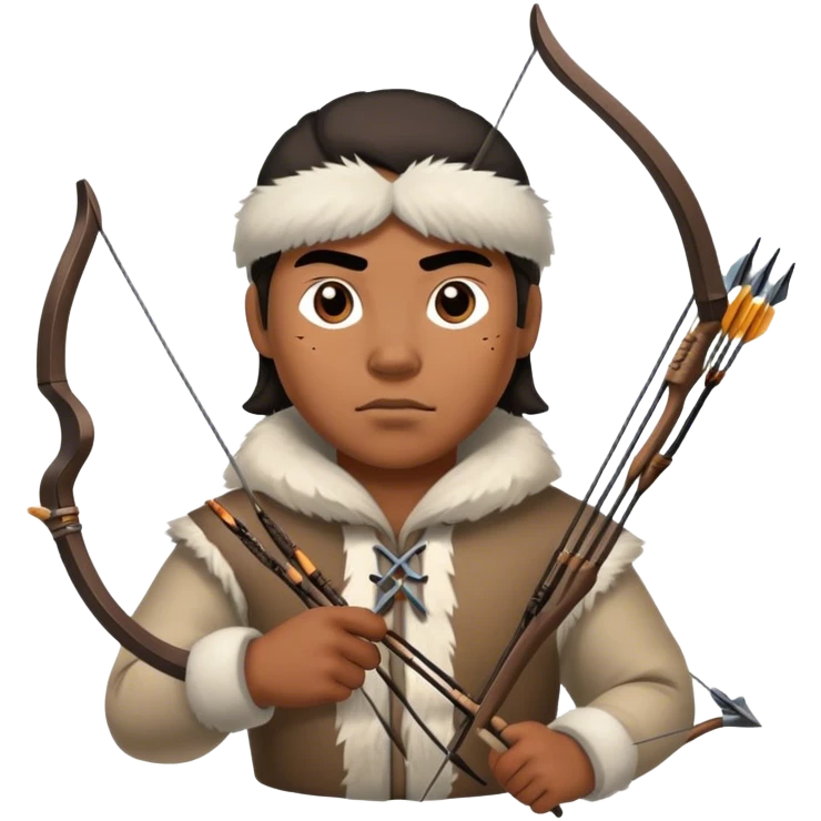 Inuit hunter holding bow and arrows emoji