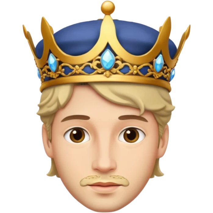 A prince with a hansome face and a hat in his head emoji