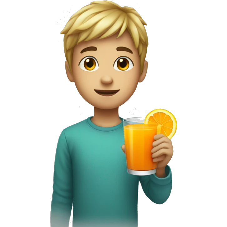 Boy with juice  emoji