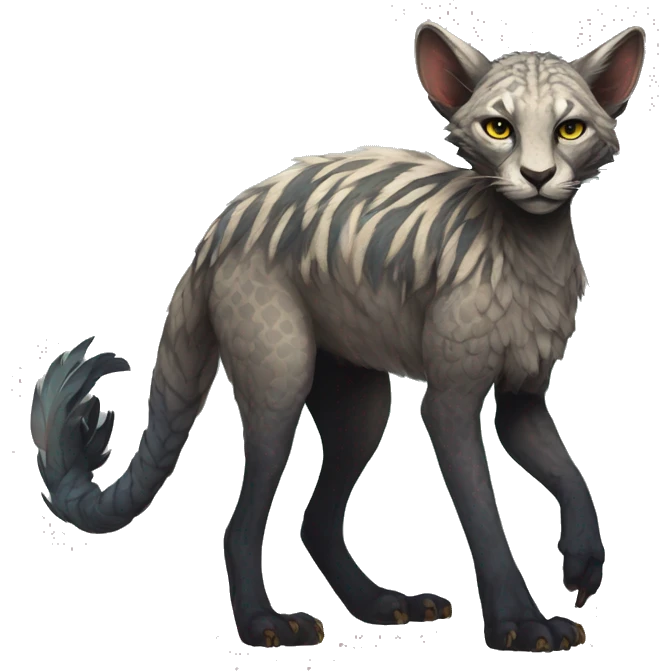 Modern Realistic Rare Fantasy Vernid-Trico-species by LiLaiRa full body emoji