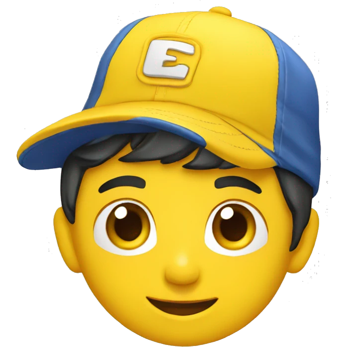 Niño usando una gorra amarilla emoji