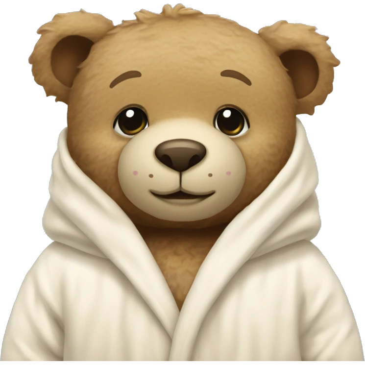 teddy bear that’s wearing a cream bunny dressing gown  emoji