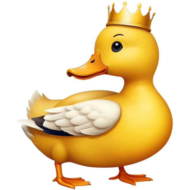 Crea un emoji de un pato con corona emoji