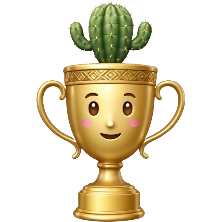 gold cactus cup trophy emoji