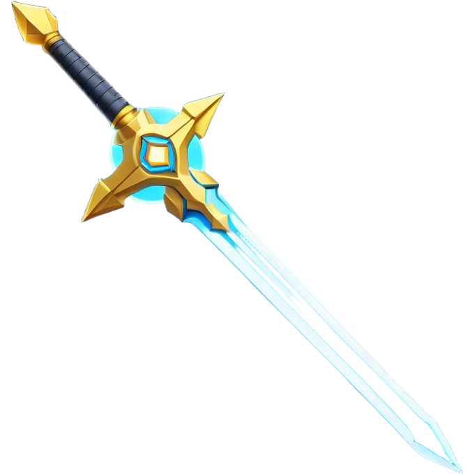 Clash of Clans aesthetic: Cinematic heroic Laser halo Sword Emoji, rendered in a 3D vector-style similar to standard emojis with minimal shading and bold, simplified shapes. A compact, vibrant energy blade with a neon-hued, glowing edge and futuristic hilt, softly glowing with a radiant cosmic charm. Simplified yet unmistakably iconic, highly detailed and consistent, glowing with a soft pulsating brilliance and high shine. Stylized with a touch of interstellar elegance and a soft glowing outline, capturing the essence of a legendary energy blade with a friendly, playful manner! emoji