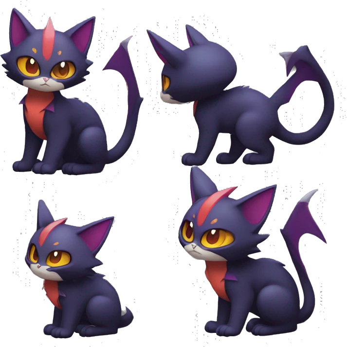 Cool Cute Edgy Chibi Cat-Noibat-Noivern-Litten-Pokémon-Fakémon-hybrid emoji