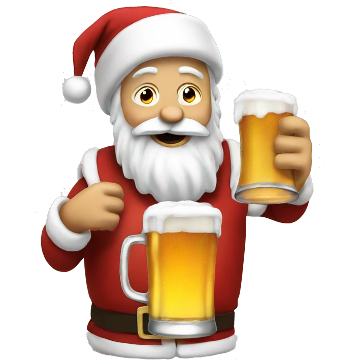 Santa drinking beer emoji