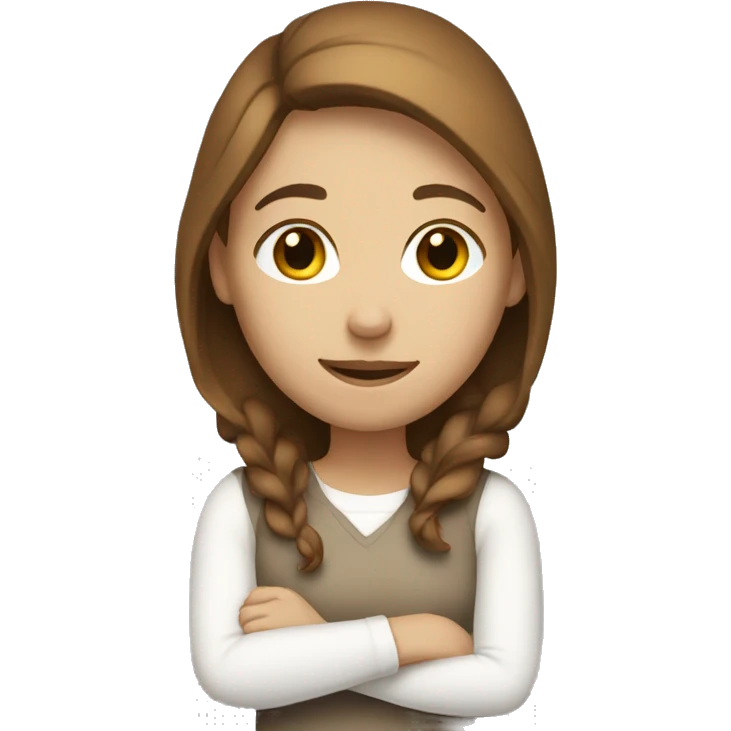 white and white brown hair woman hugging emoji