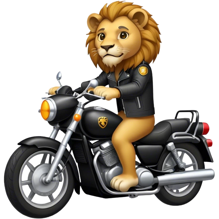 Lion in a black motorcycle  emoji