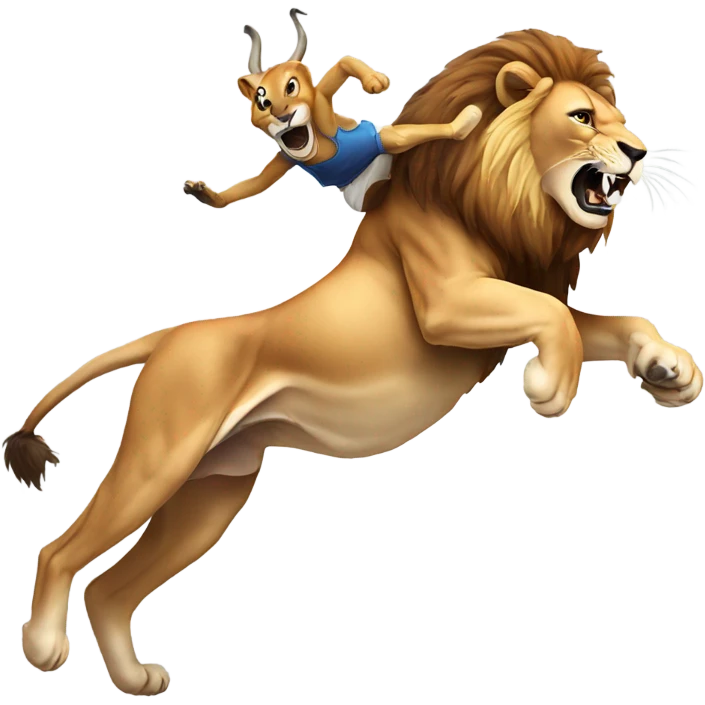 A lion tackling a gazelle emoji