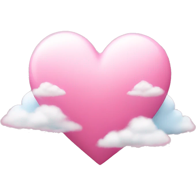 Pink heart with clouds emoji