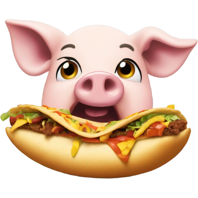 Pig eating Taco Bell chalupa  emoji