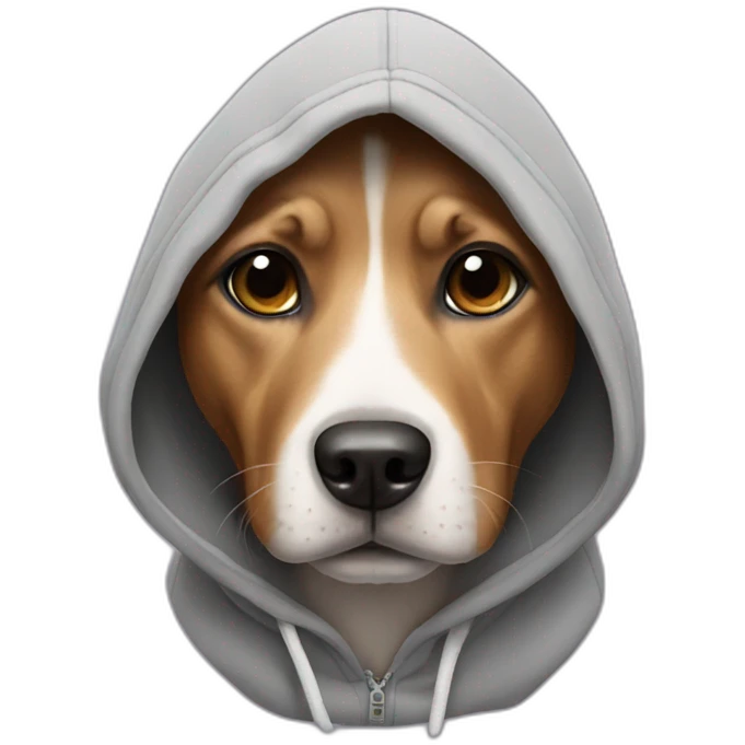 Dog wearing a hoodie emoji