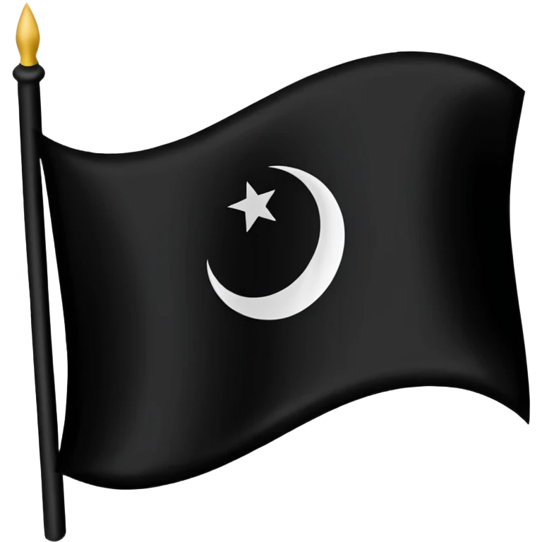 His flag was black with the Arabic writing 'لا اله الا الله' in white on it. emoji