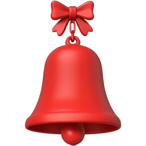 3D red bell made of plasticine emoji