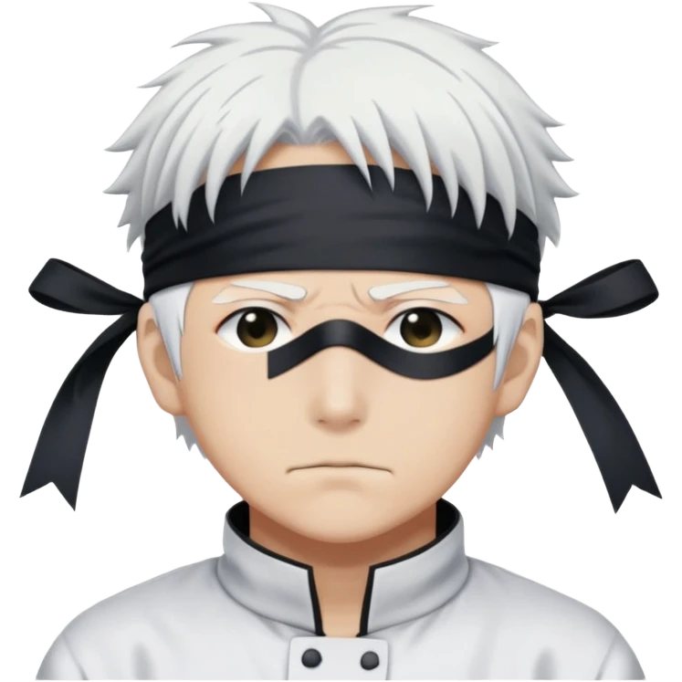 Satoru Gojo with white hair and blindfold from Jujutsu Kaisen emoji