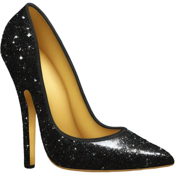 black sparkly high heel emoji