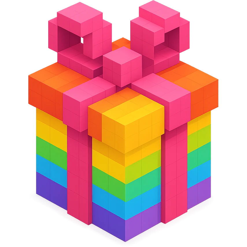 Rainbow gift emoji