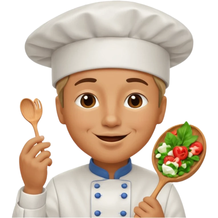A chef making a kiss emoji