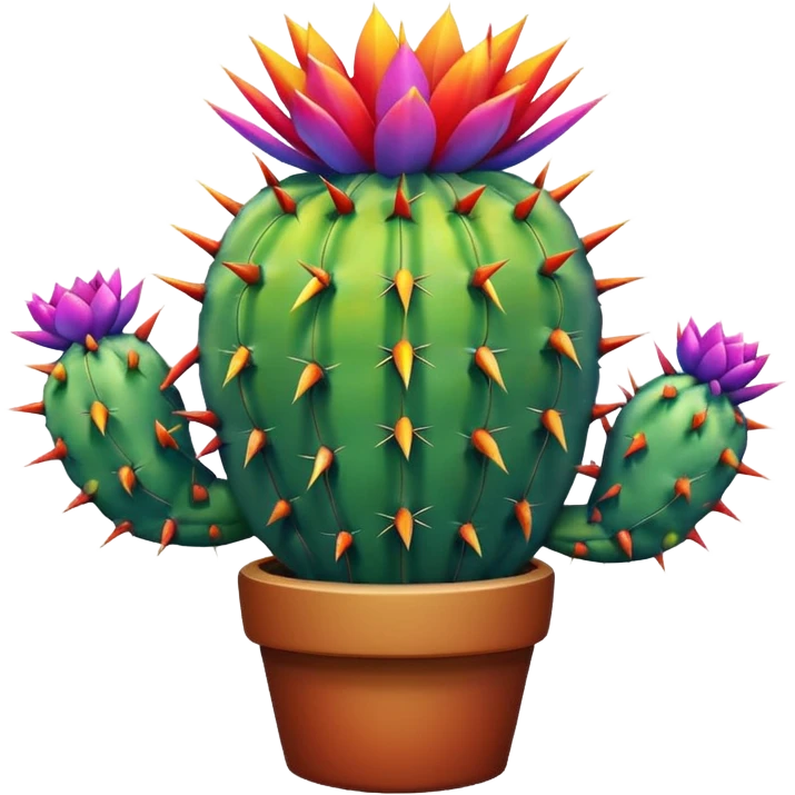 Rainbow cactus emoji