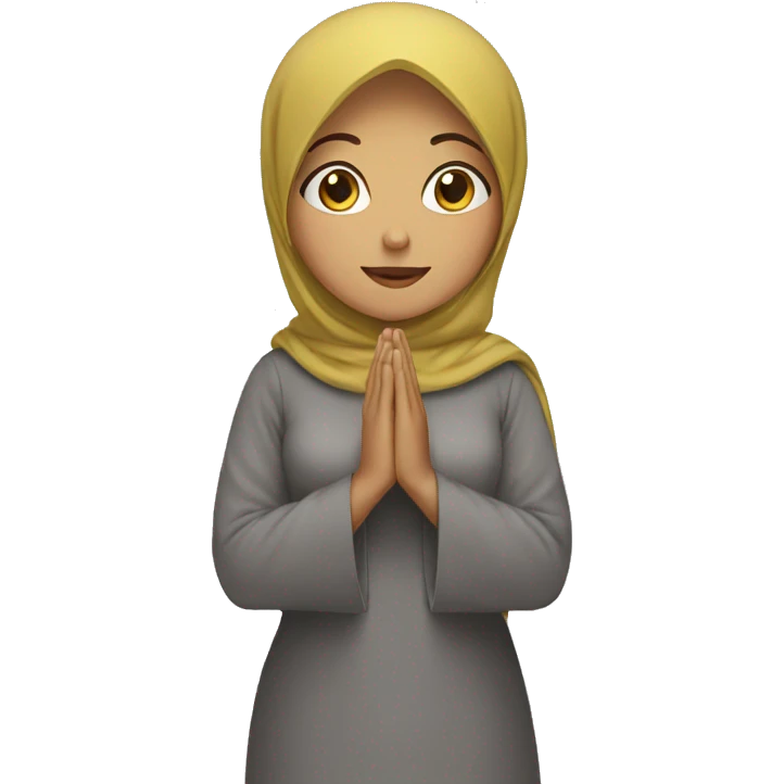 Woman wearing a hijab and pray emoji
