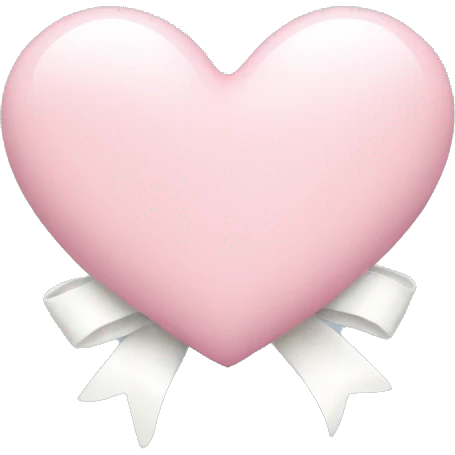 Pastel pink heart with white bow emoji