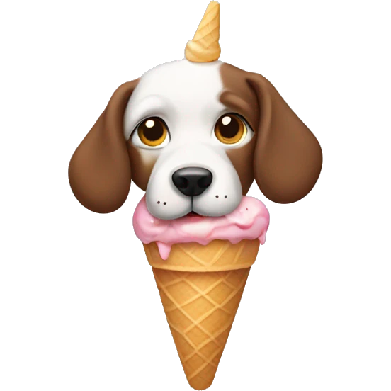 Dog eating ice cream  emoji